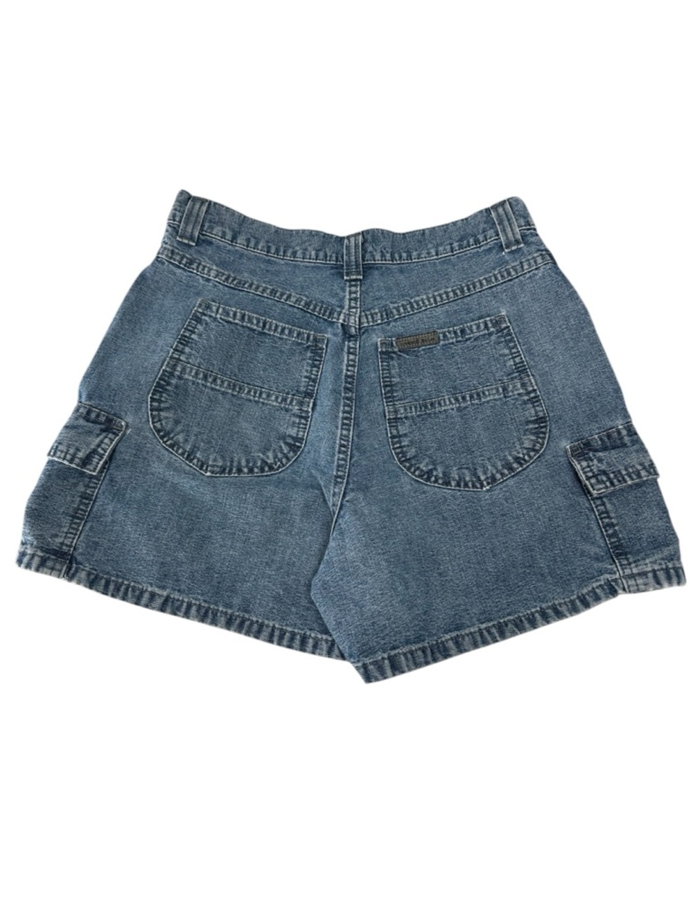 RIVETED BY LEE VINTAGE / Blue Denim High Waisted Shorts Cargo Pockets / Size 4 - Picture 5 of 9